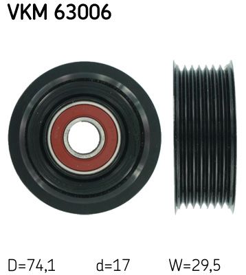 SKF Umlenk-/Führungsrolle, Keilrippenriemen (VKM 63006) Thumbnail